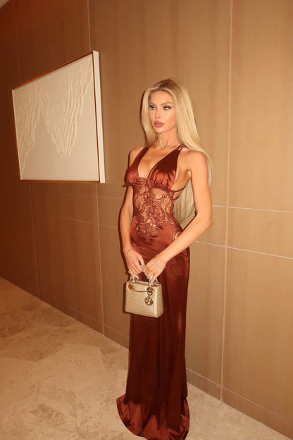 ESMERALDA DRESS - BROWN