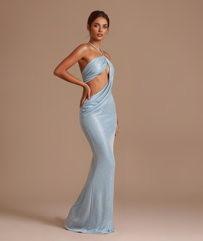 Aria shimmer halter maxi dress by Éna The Label – view 2