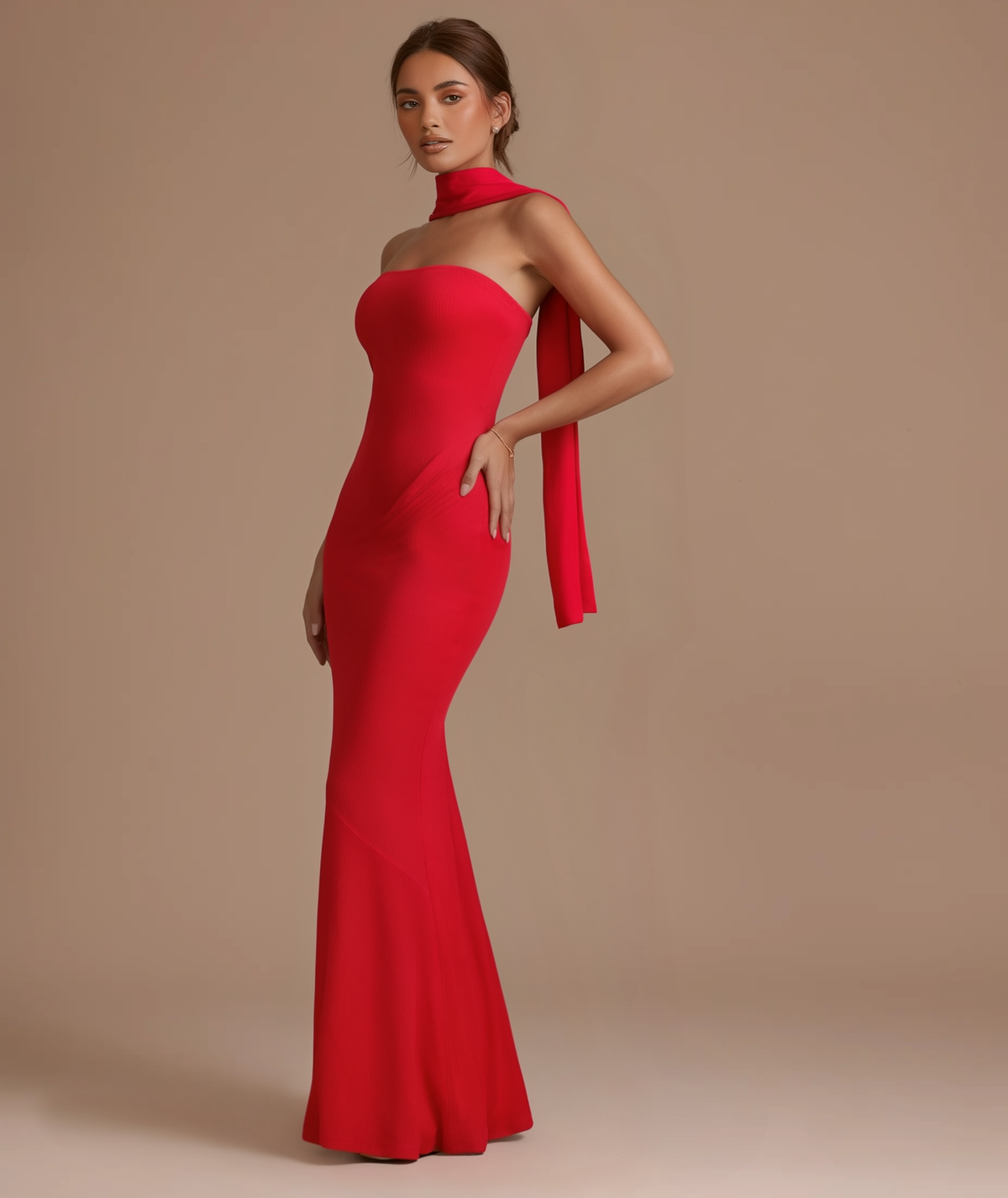 Amara red knit maxi dress by Éna The Label