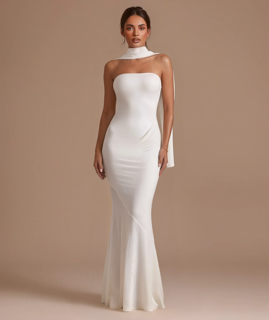 Amara knit maxi dress with scarf by Éna The Label – view 2