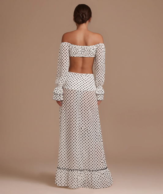 Amelia polka dot top and maxi skirt set by Éna The Label – view 5