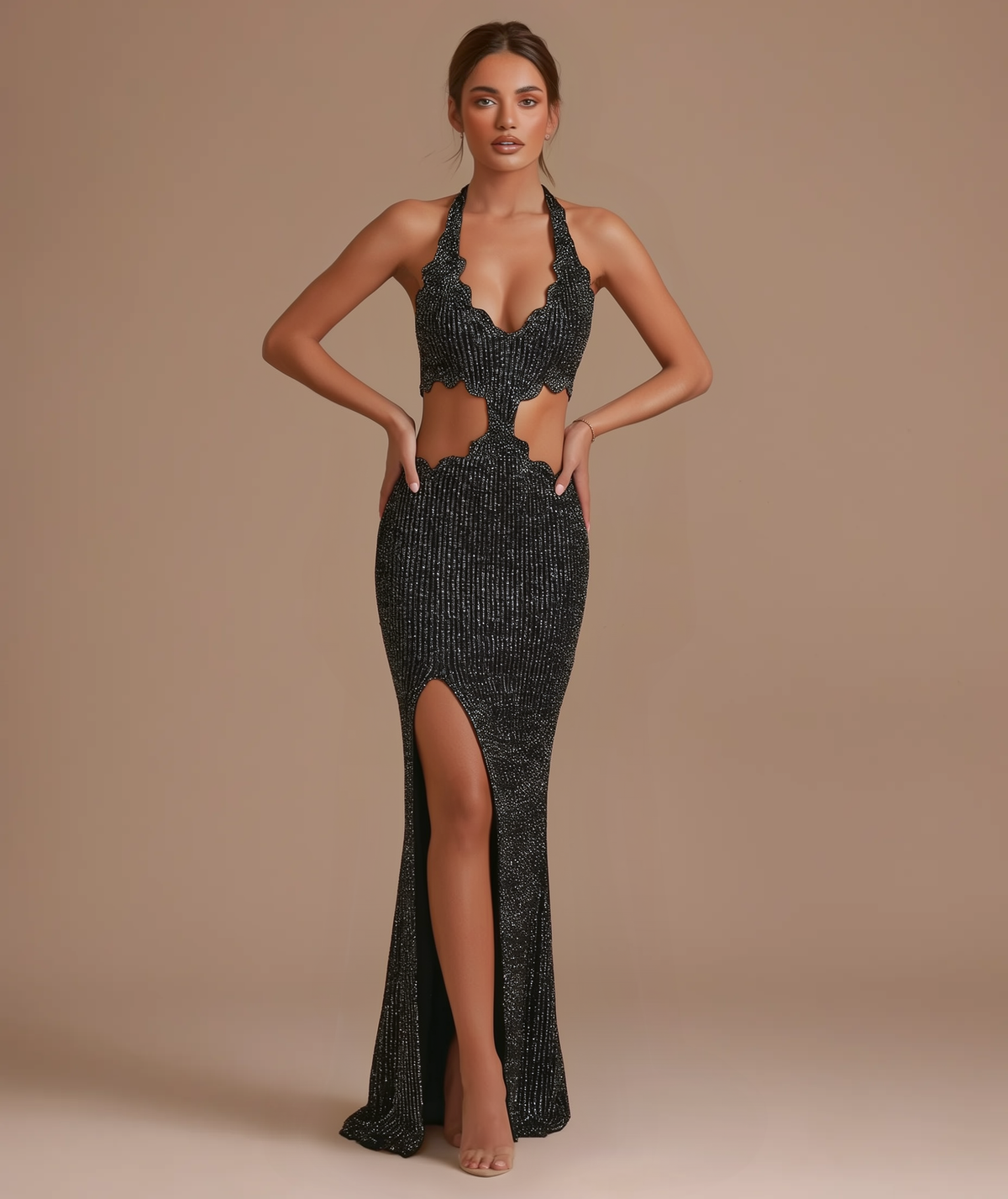 Selene crochet halter maxi dress by Éna The Label