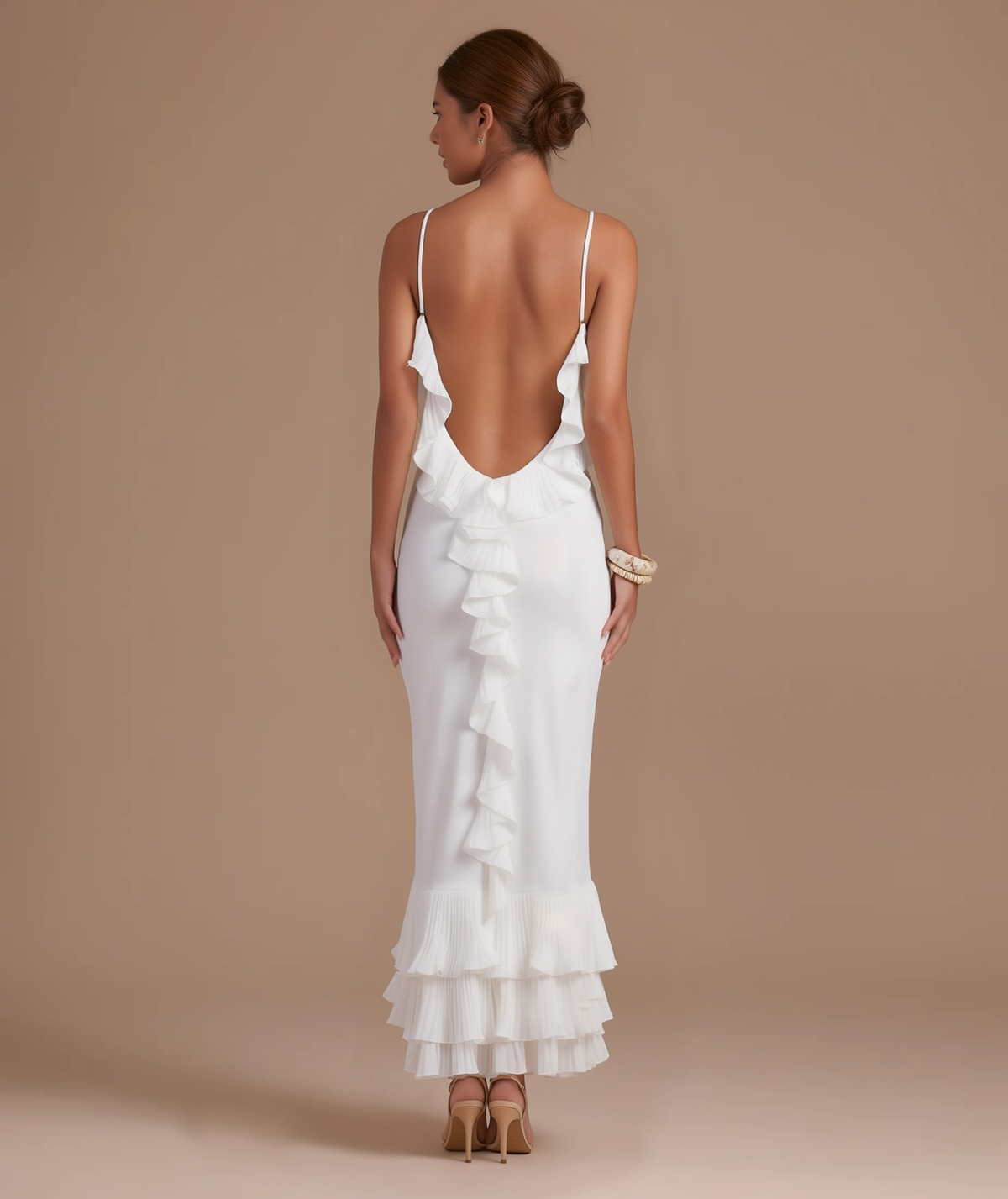 Amal ruffle open back dress by Éna The Label – view 5