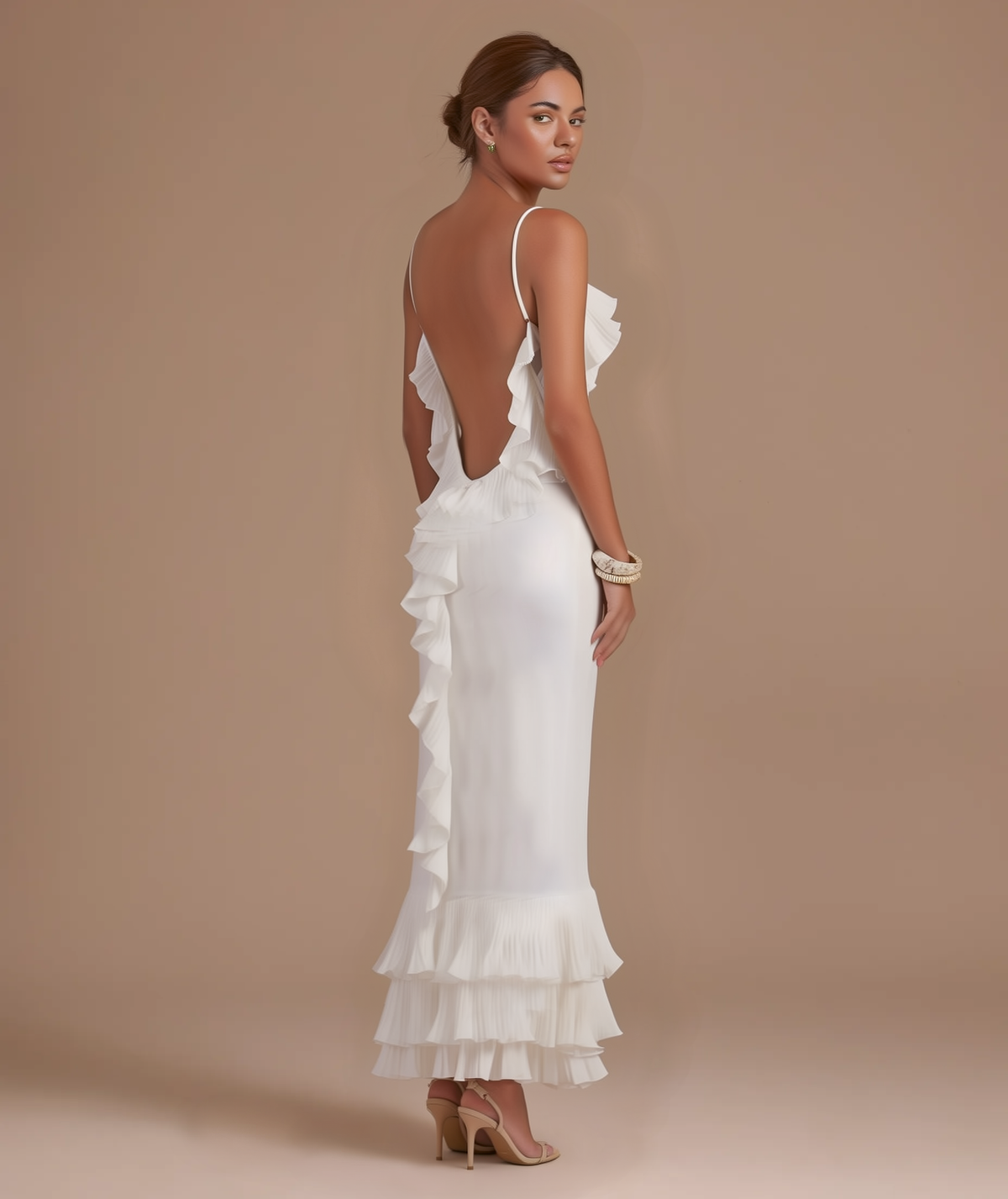 Amal ruffle open back dress by Éna The Label – view 3
