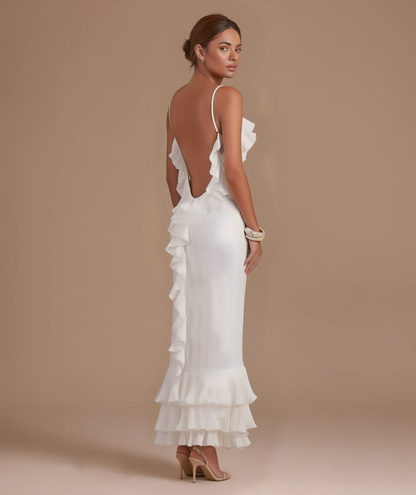 Amal ruffle open back dress by Éna The Label – view 3