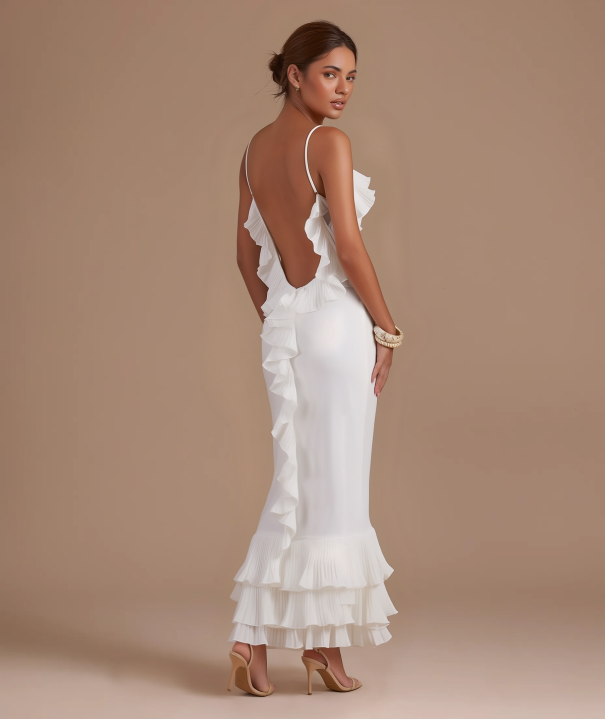Amal ruffle open back dress by Éna The Label – view 2