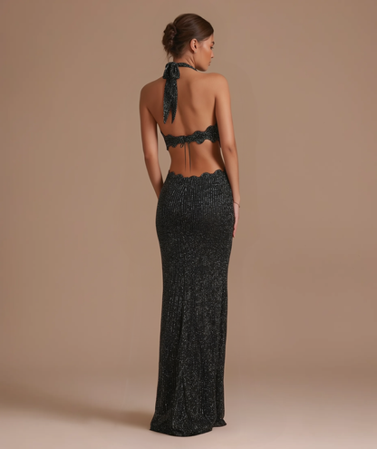 Selene crochet halter maxi dress by Éna The Label – view 4