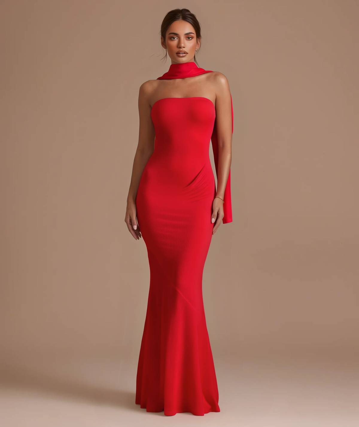 Amara red knit maxi dress by Éna The Label – view 2