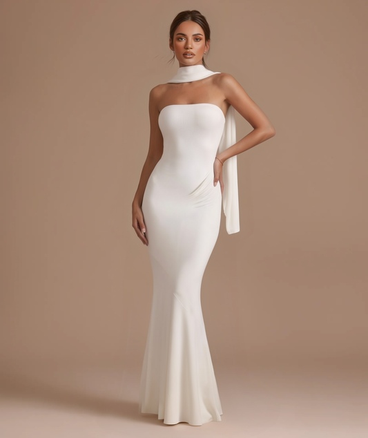 Amara knit maxi dress with scarf by Éna The Label