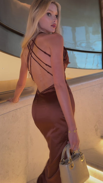 ESMERALDA DRESS - BROWN