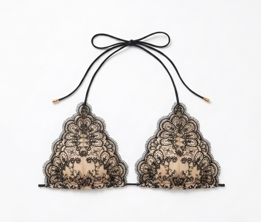 Noir Lace Bikini Top